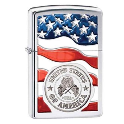 Zippo-America-Stamp-On-Flag-Lighter