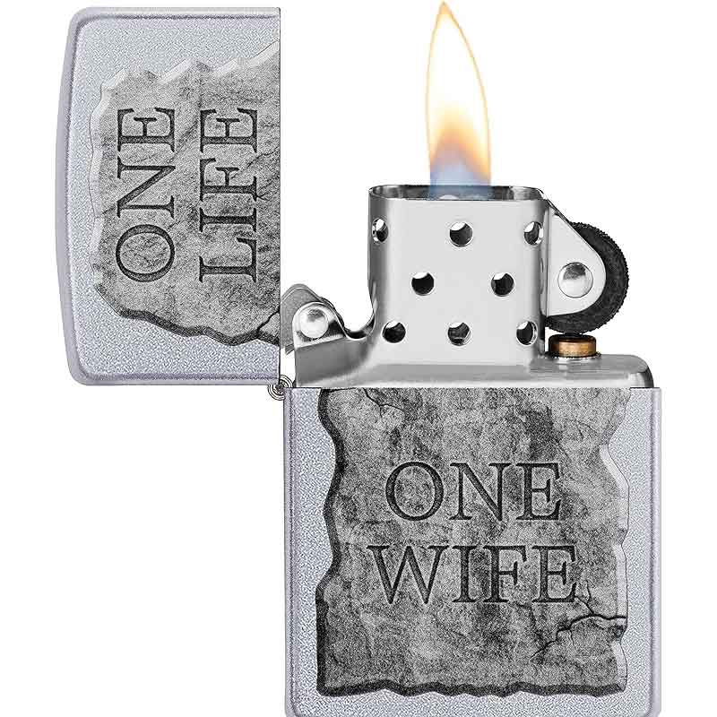 Zippo-Classic-Lighter-205-Ci412258-One-Life-One-Wife-in-a-Stone-Effect-Design2