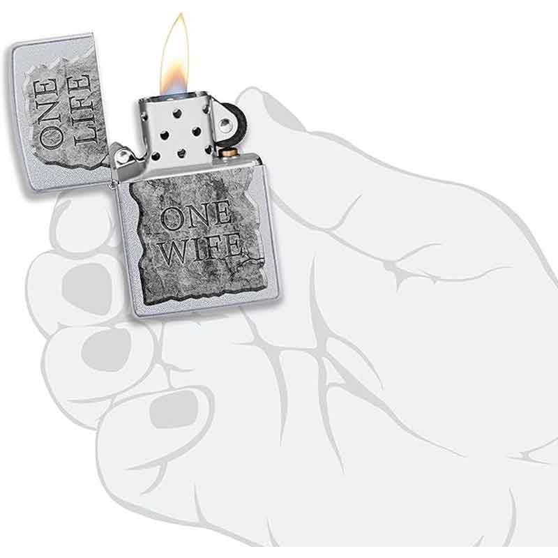 Zippo-Classic-Lighter-205-Ci412258-One-Life-One-Wife-in-a-Stone-Effect-Design4