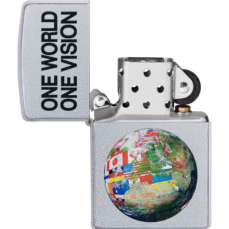 Zippo-Classic-Lighter-205-Ci412371-One-World-One-Vision-with-Globe-Map-Design2