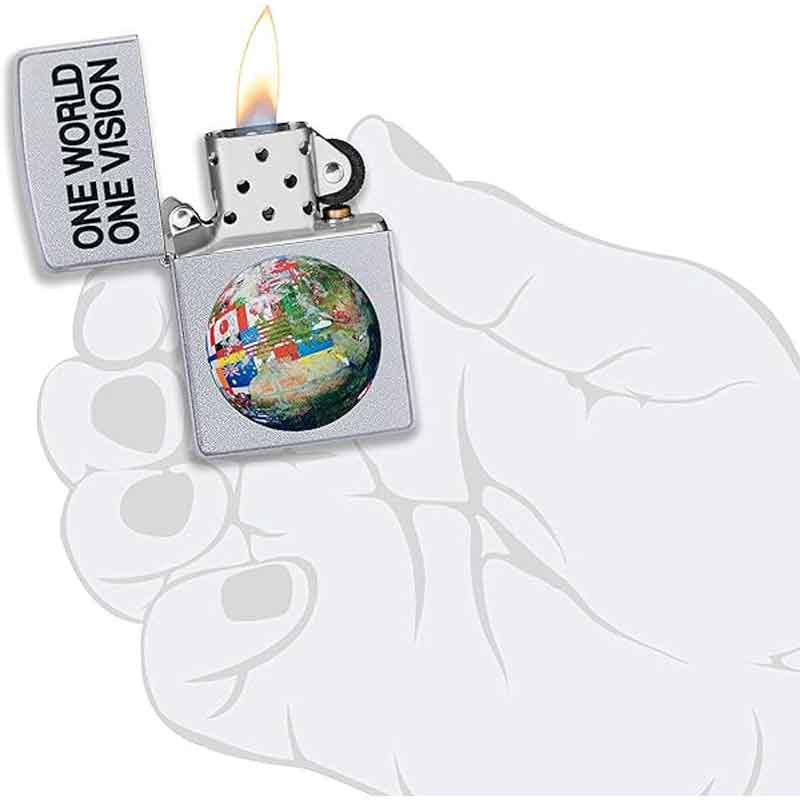 Zippo-Classic-Lighter-205-Ci412371-One-World-One-Vision-with-Globe-Map-Design4