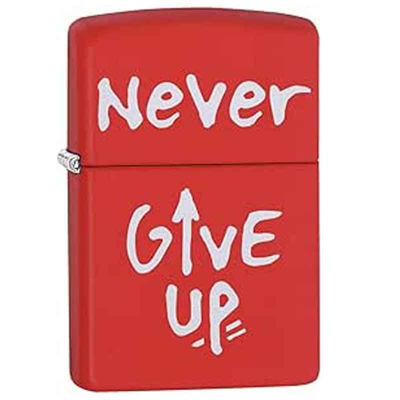 Zippo-Classic-Lighter-Model-233-Ci412257-Never-Give-Up-Simple